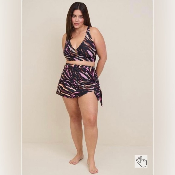 New! Torrid sz 4 Set! Wash Zebra Black Swim Bathing Suit Top Bottoms 4X - Picture 1 of 2